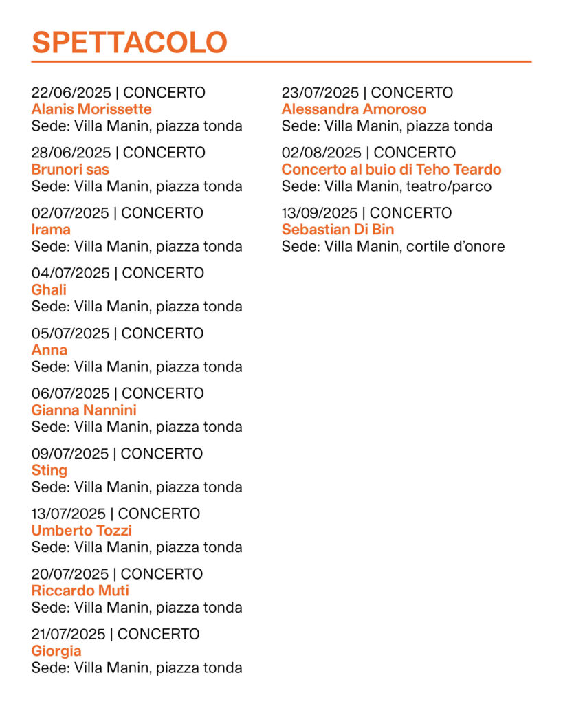 Calendario ERPAC 2025 spettacoli